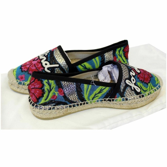 GUCCI Embroidered Blind For Love Espadrilles Flat - Picture 5 of 7